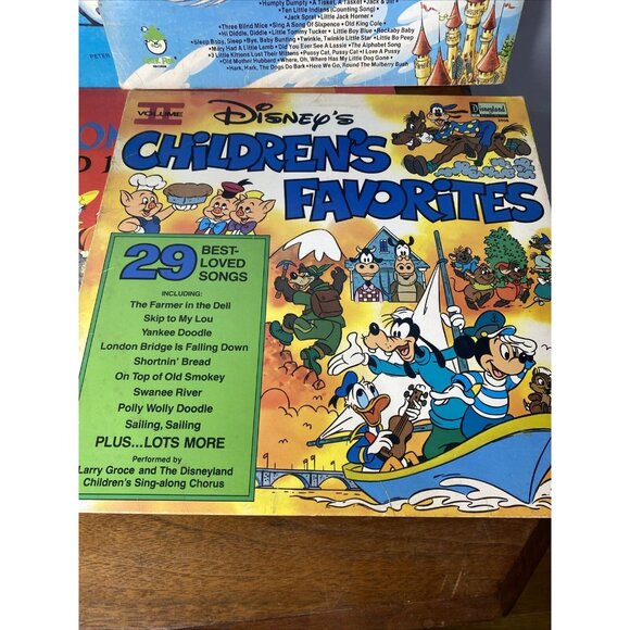 Vintage Childrens Records Lot 12 Walt Disney Donald Duck Smurfs Mother Goose - Picture 4 of 13